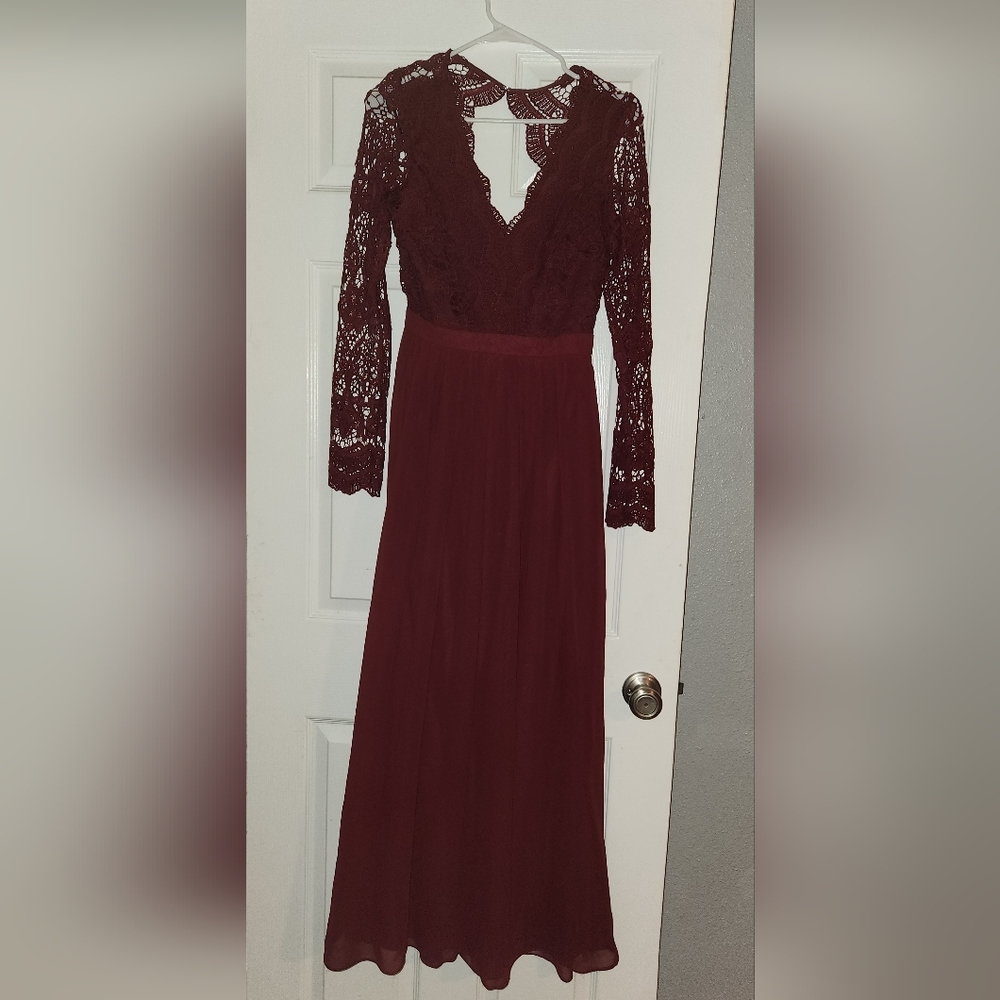 Lulu's Backless Long Red Dress Size M